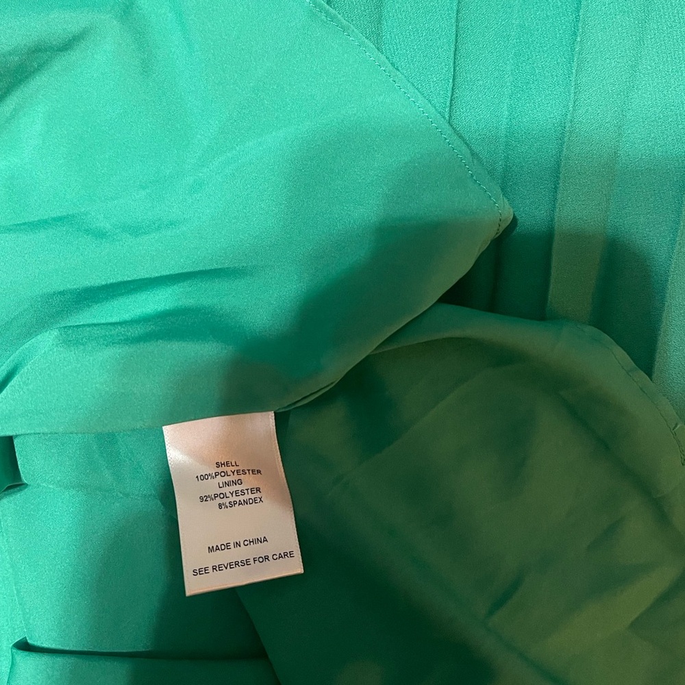 Green Sleeveless Teal Pleated Midi Dress Size Medium Wedding Guest Party Dress - Picture 6 of 6